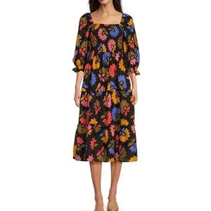 NWT J. Marie Puff Sleeve Smocked Dress